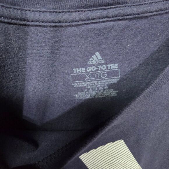 Adidas Navy Go-To Tee XL Crew Neck Relaxed Fit Casual Cotton T-Shirt Men’s - Picture 4 of 6